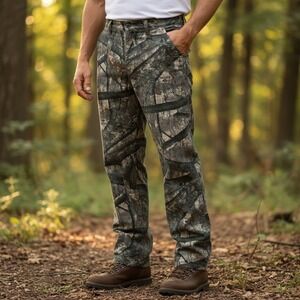 Vintage Wrangler Pro Gear Mossy Oak Camo Hunting Pants Men's 36x34 Cotton